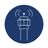 Air Traffic Tower Blue Circle